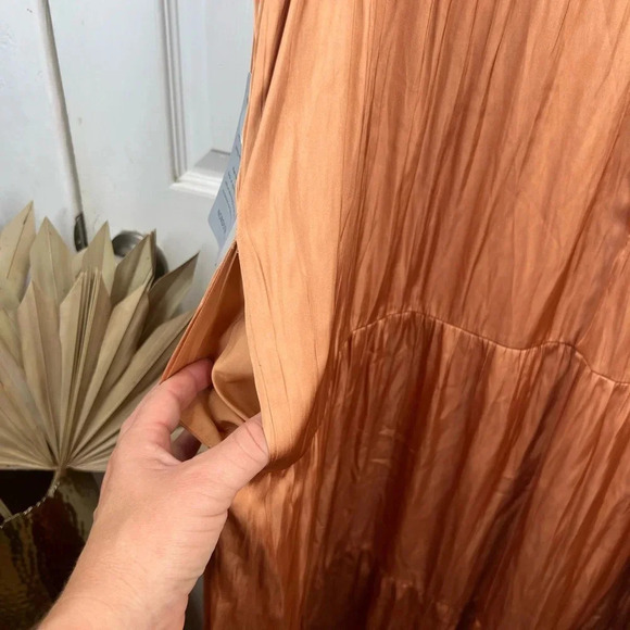 Maggy London Women's Plus Size 24W Empire Waist Maxi Dress in Dessert Sand - Picture 9 of 12